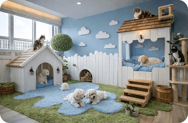 Cozy pet boarding facility